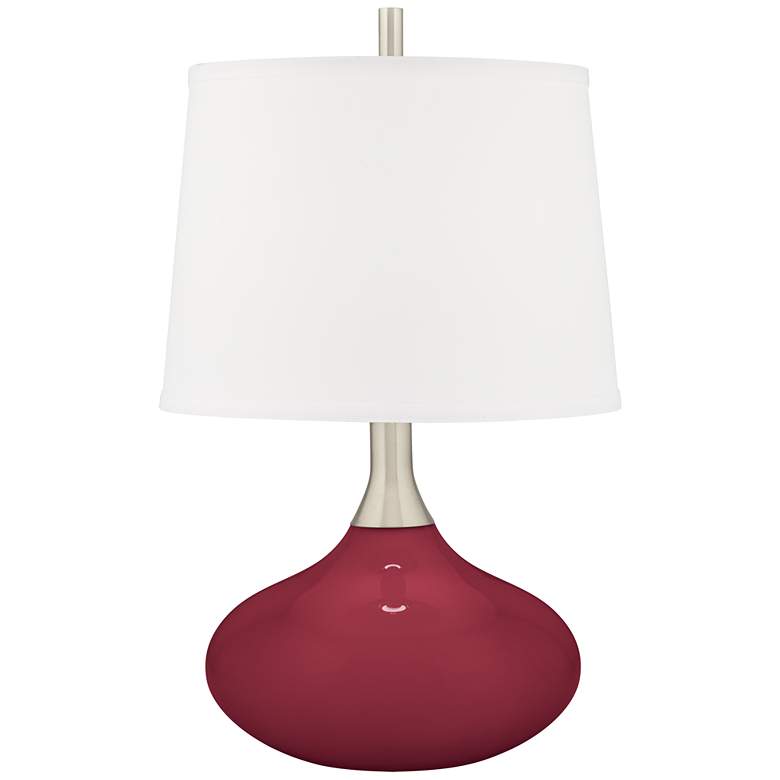 Image 2 Color Plus Felix 24 inch High Antique Red Modern Lamp with USB Dimmer