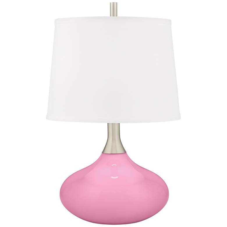Image 1 Color Plus Felix 24 inch High Candy Pink Modern Table Lamp