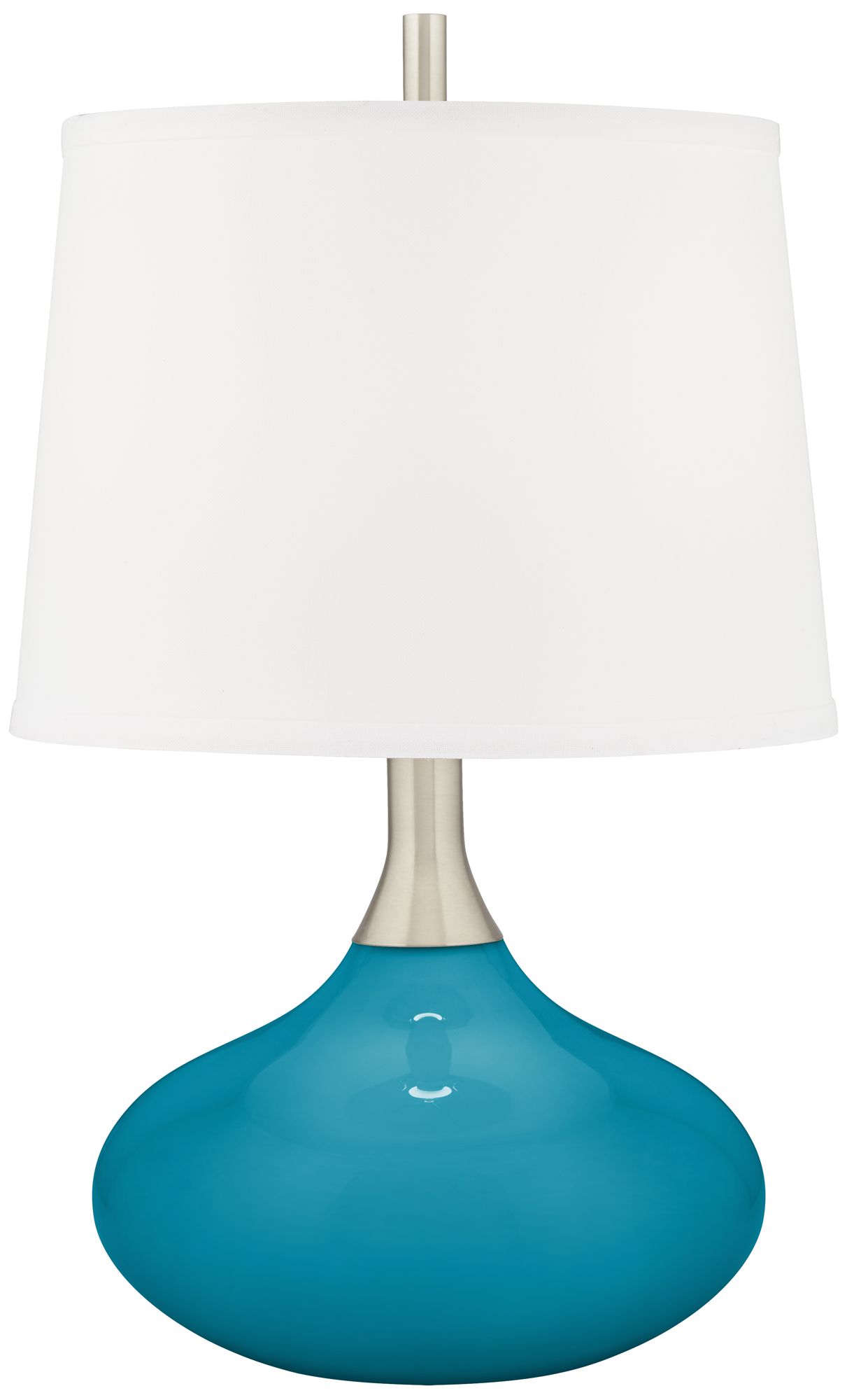 Color Plus Felix 24" High Caribbean Sea Blue Lamp with USB Dimmer