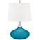 Color Plus Felix 24" High Caribbean Sea Blue Lamp with USB Dimmer