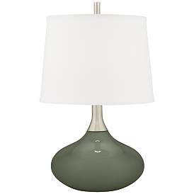 Image1 of Color Plus Felix 24" High Deep Lichen Green Modern Table Lamp