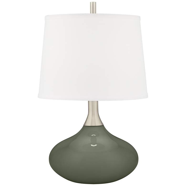 Image 1 Color Plus Felix 24 inch High Deep Lichen Green Modern Table Lamp