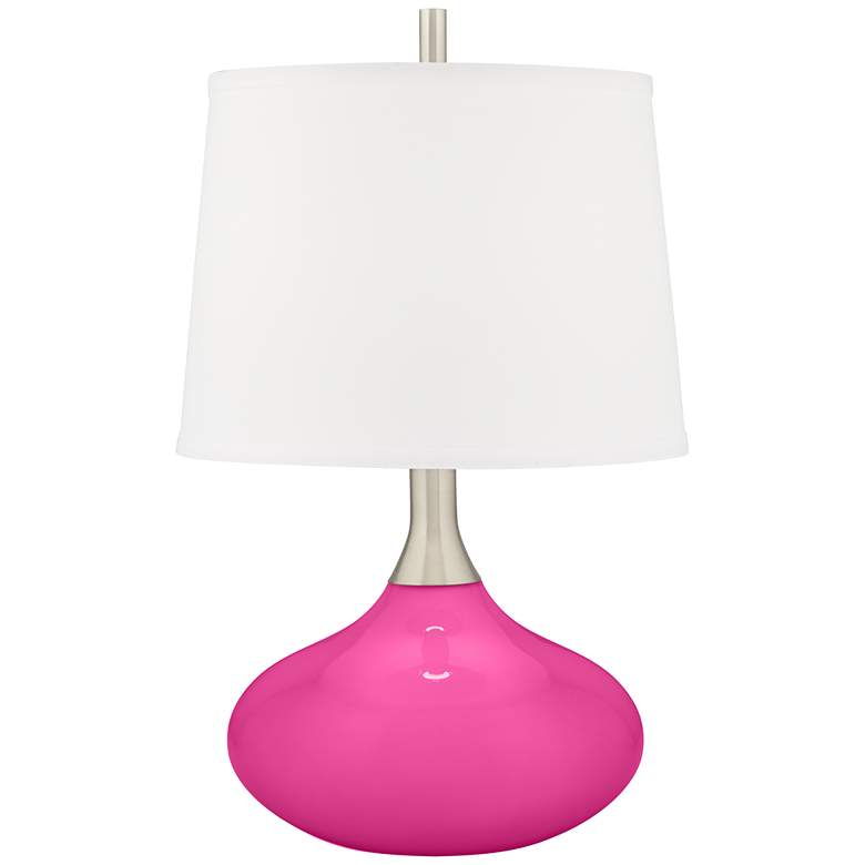 Image 1 Color Plus Felix 24 inch High Fuchsia Pink Modern Table Lamp