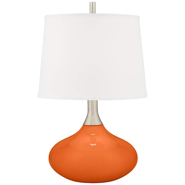 Image 1 Color Plus Felix 24 inch High Invigorate Orange Modern Table Lamp