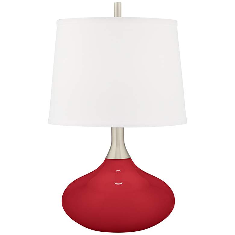 Image 1 Color Plus Felix 24 inch High Ribbon Red Modern Table Lamp