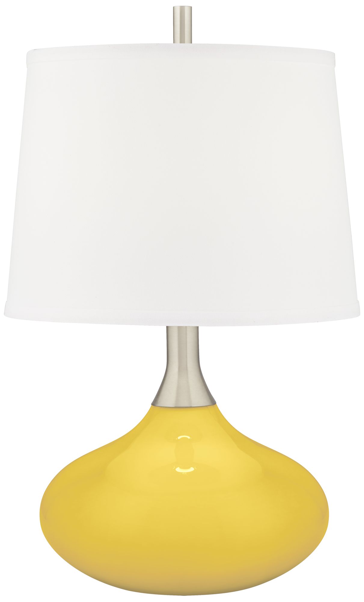 Color Plus Felix 24" Lemon Zest Yellow Table Lamp with USB Dimmer
