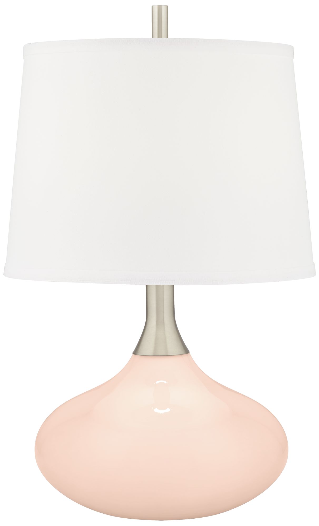 Color Plus Felix 24" Linen Pink Modern Table Lamp with USB Dimmer
