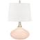 Color Plus Felix 24" Linen Pink Modern Table Lamp with USB Dimmer