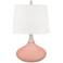Color Plus Felix 24" Mellow Coral Pink Table Lamp with USB Dimmer