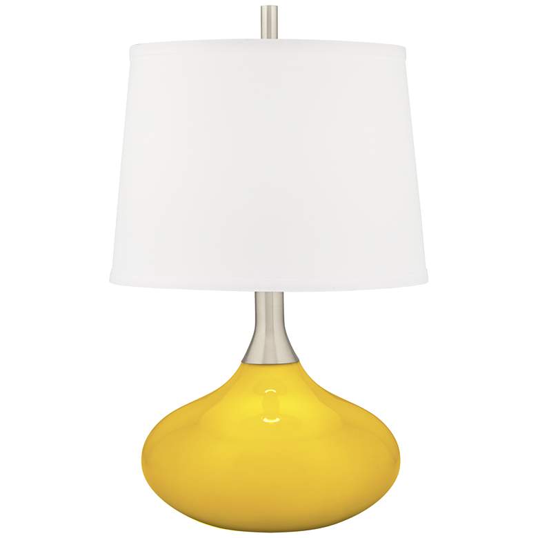 Image 1 Color Plus Felix 24 inch Modern Citrus Yellow Table Lamp