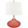 Color Plus Felix 24" Modern Coral Reef Pink Table Lamp with USB Dimmer