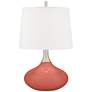 Color Plus Felix 24" Modern Coral Reef Pink Table Lamp