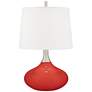 Color Plus Felix 24" Modern Glass Cherry Tomato Red Table Lamp