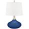Color Plus Felix 24" Modern Glass Monaco Blue Table Lamp