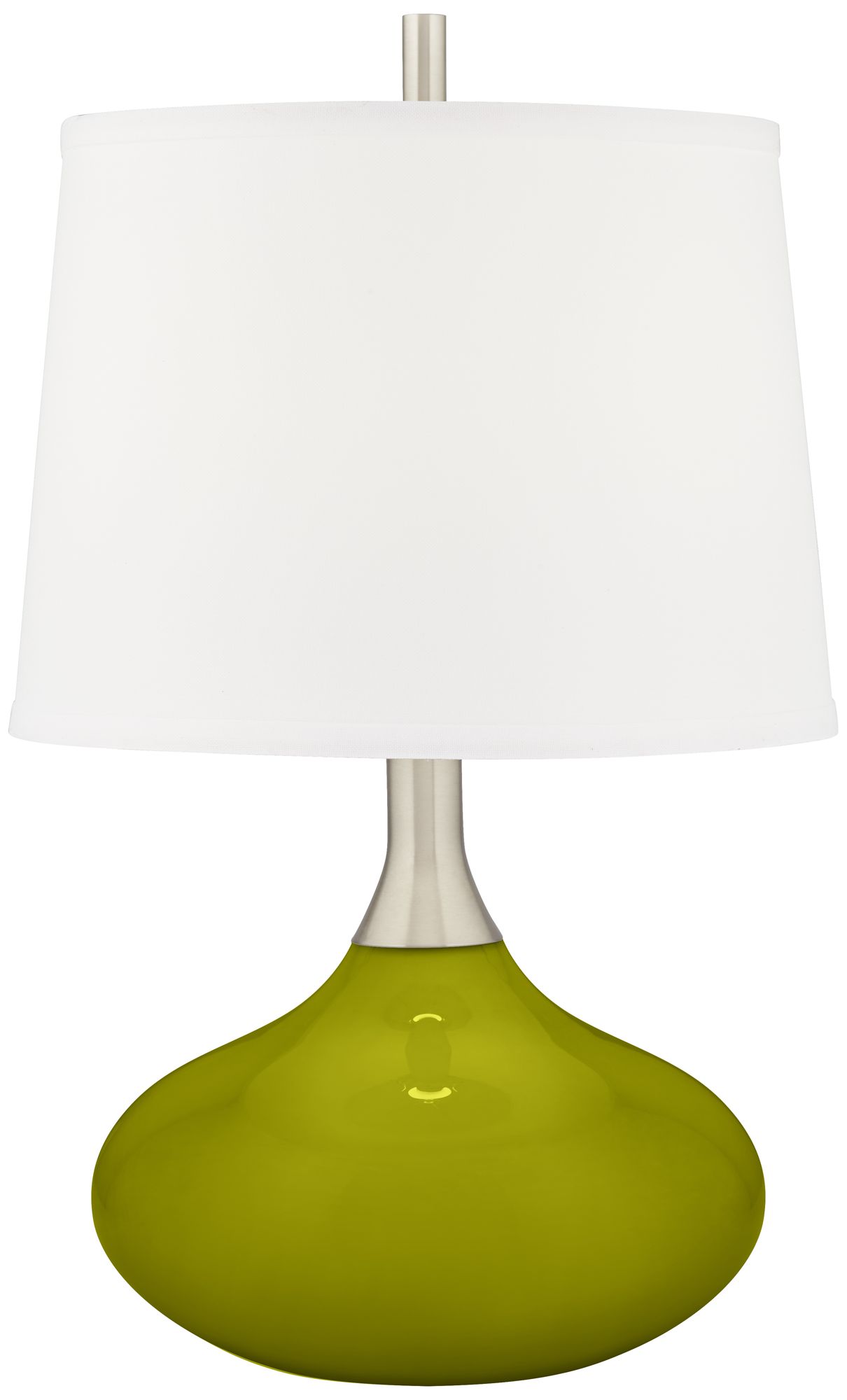 Image Color Plus Felix 24" Modern Glass Olive Green Table Lamp