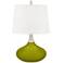 Color Plus Felix 24" Modern Glass Olive Green Table Lamp