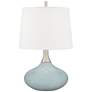Color Plus Felix 24" Modern Glass Rain Blue Table Lamp