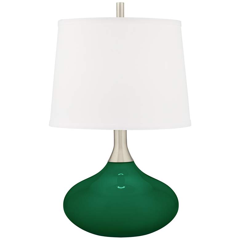 Image 2 Color Plus Felix 24 inch Modern Greens Glass Table Lamp with USB Dimmer