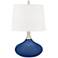 Color Plus Felix 24" Modern Monaco Blue Table Lamp with Dimmer