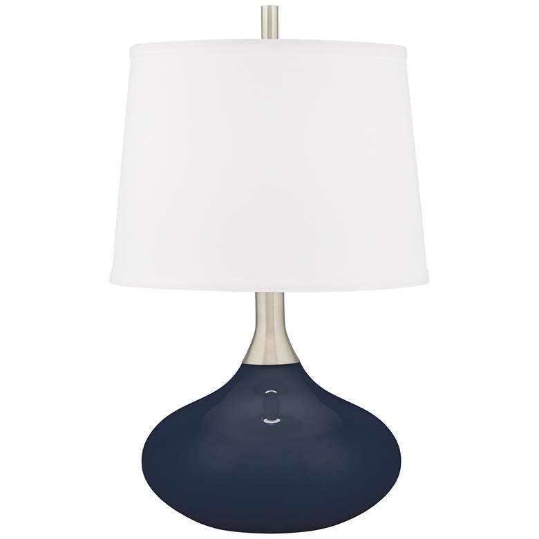 Image 1 Color Plus Felix 24 inch Modern Naval Blue Table Lamp