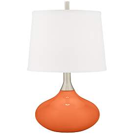 Image1 of Color Plus Felix 24" Modern Nectarine Orange Table Lamp