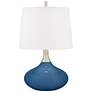 Color Plus Felix 24" Modern Regatta Blue Table Lamp
