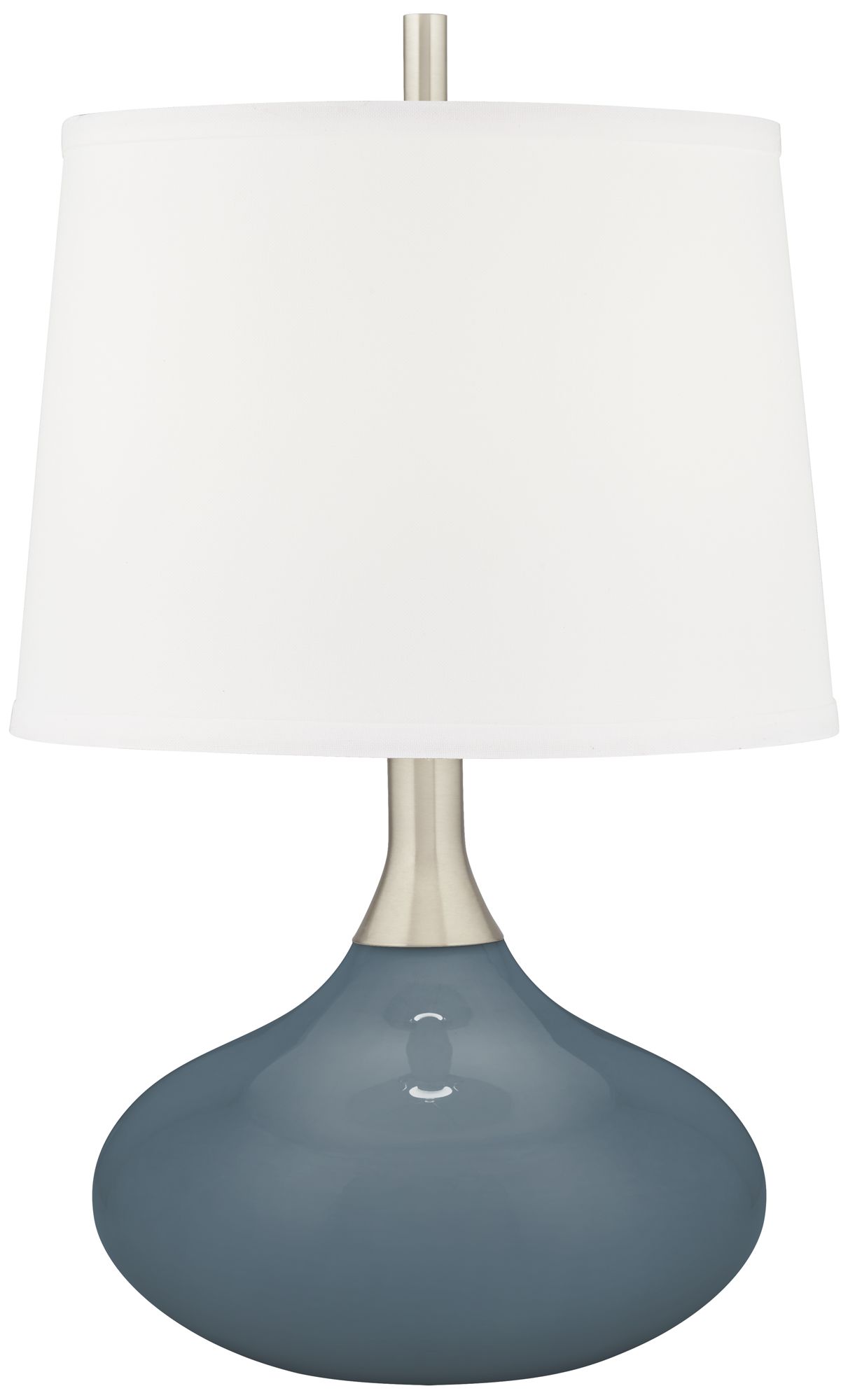 Color Plus Felix 24" Modern Smoky Blue Table Lamp with USB Dimmer