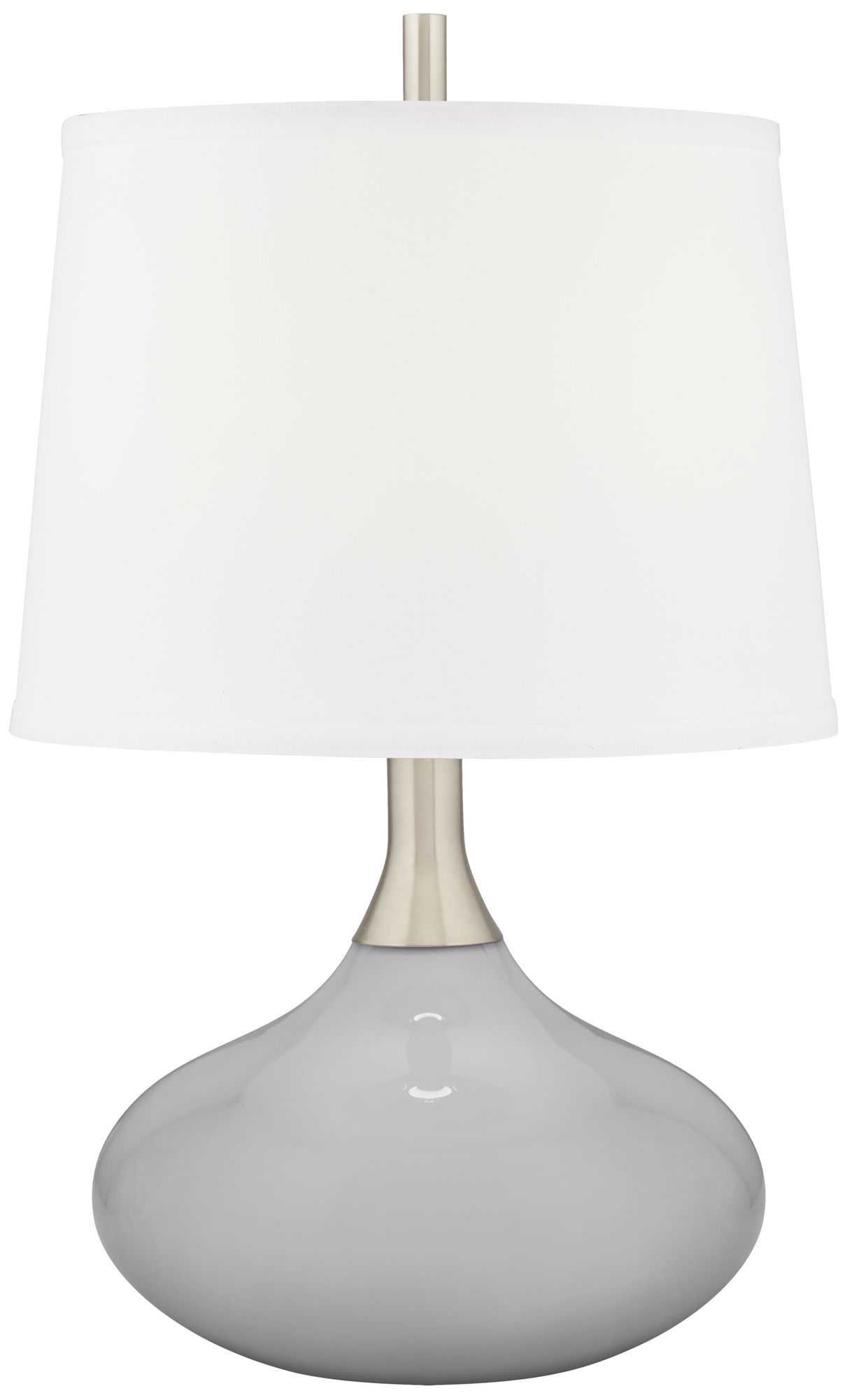 Color Plus Felix 24" Modern Swanky Gray Table Lamp with USB Dimmer
