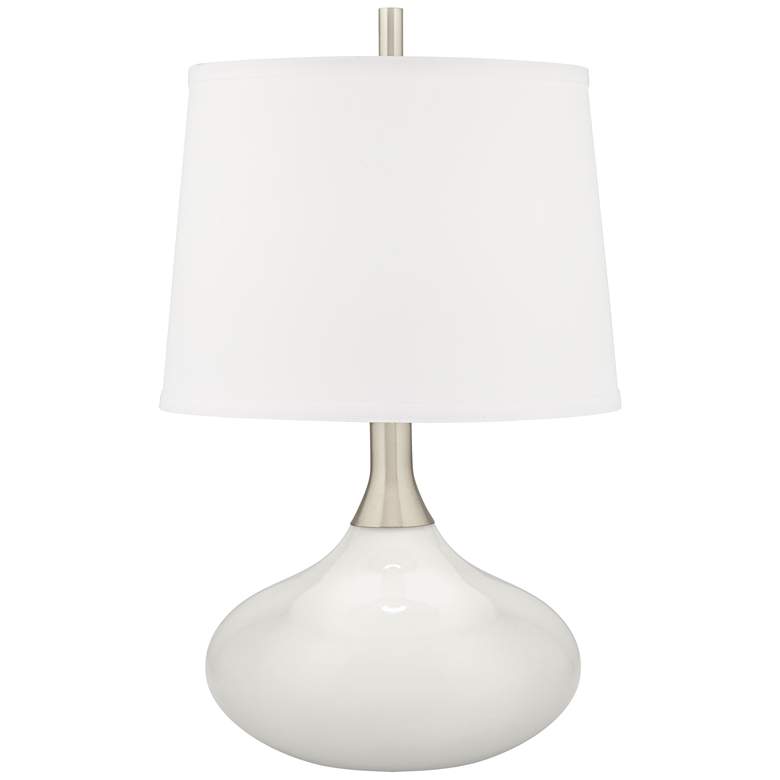 Image 2 Color Plus Felix 24 inch Modern Winter White Table Lamp with Dimmer
