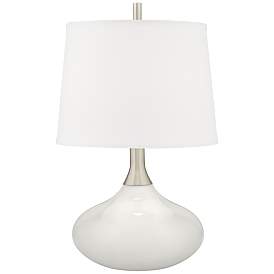 Image2 of Color Plus Felix 24" Modern Winter White Table Lamp with USB Dimmer