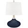 Color Plus Felix 24" Naval Blue Modern Table Lamp with USB Dimmer