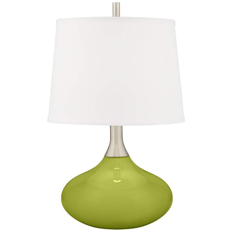 Image 2 Color Plus Felix 24 inch Parakeet Green Modern Lamp with USB Dimmer
