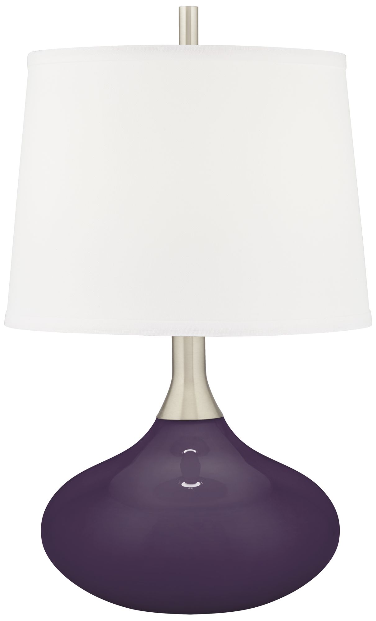 Color Plus Felix 24" Quixotic Plum Purple Table Lamp with USB Dimmer