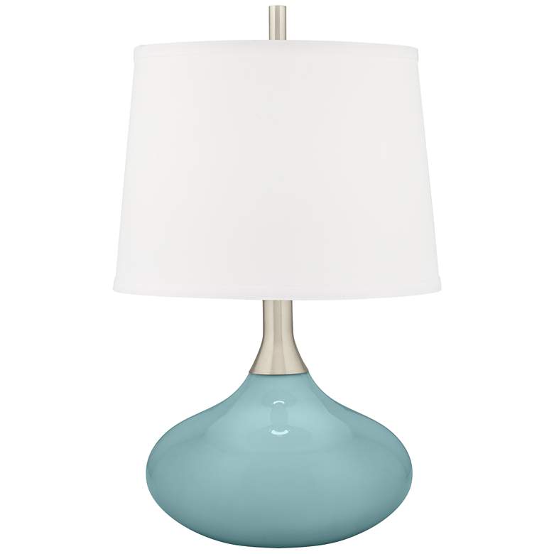 Image 2 Color Plus Felix 24" Raindrop Blue Modern Table Lamp with USB Dimmer