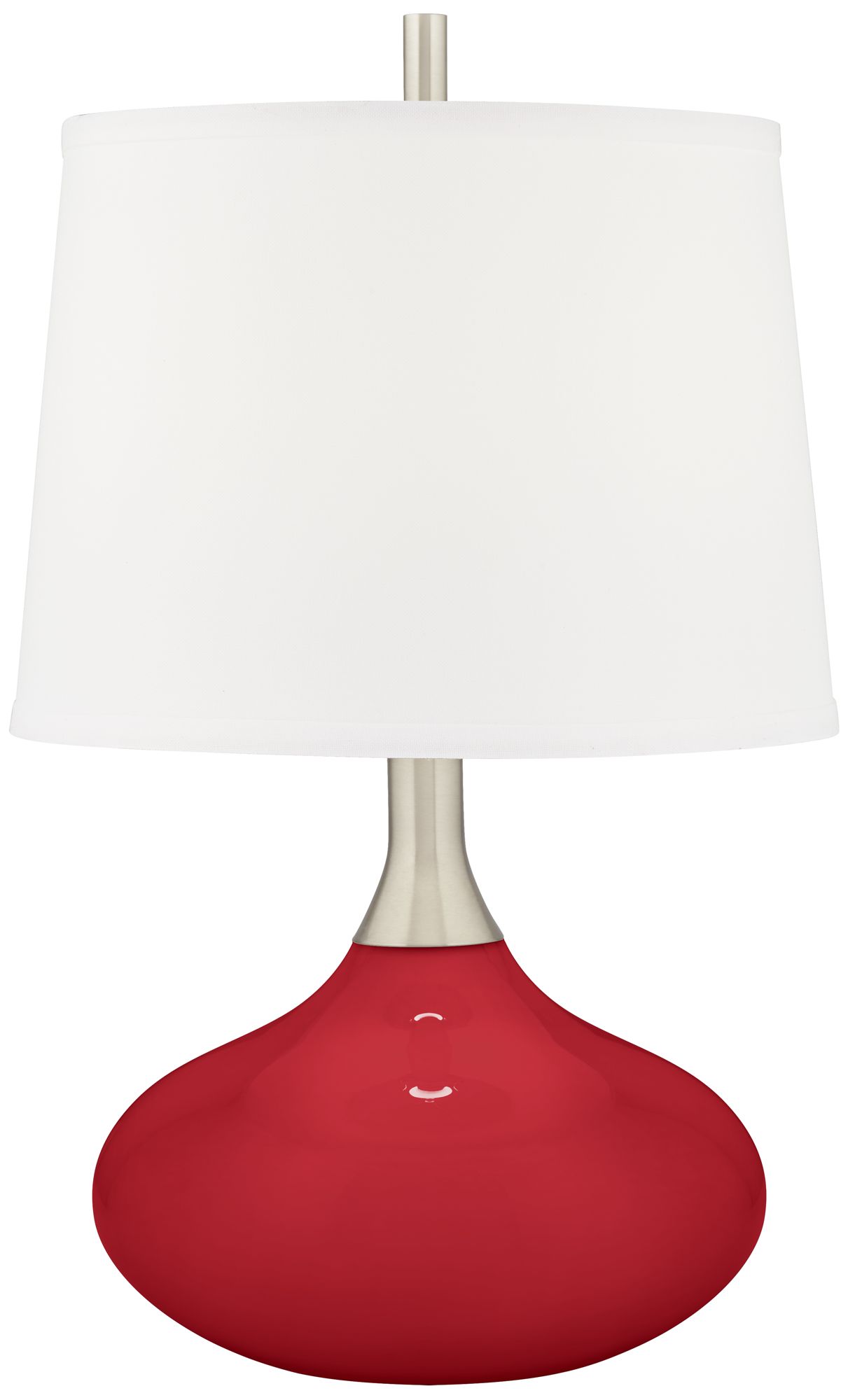 Color Plus Felix 24" Ribbon Red Table Lamp with USB Dimmer