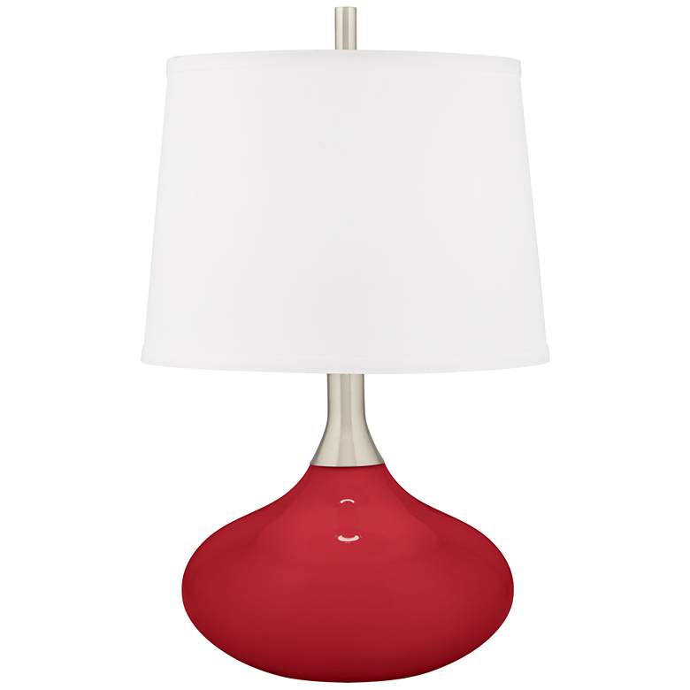 Image 2 Color Plus Felix 24" Ribbon Red Table Lamp with USB Dimmer