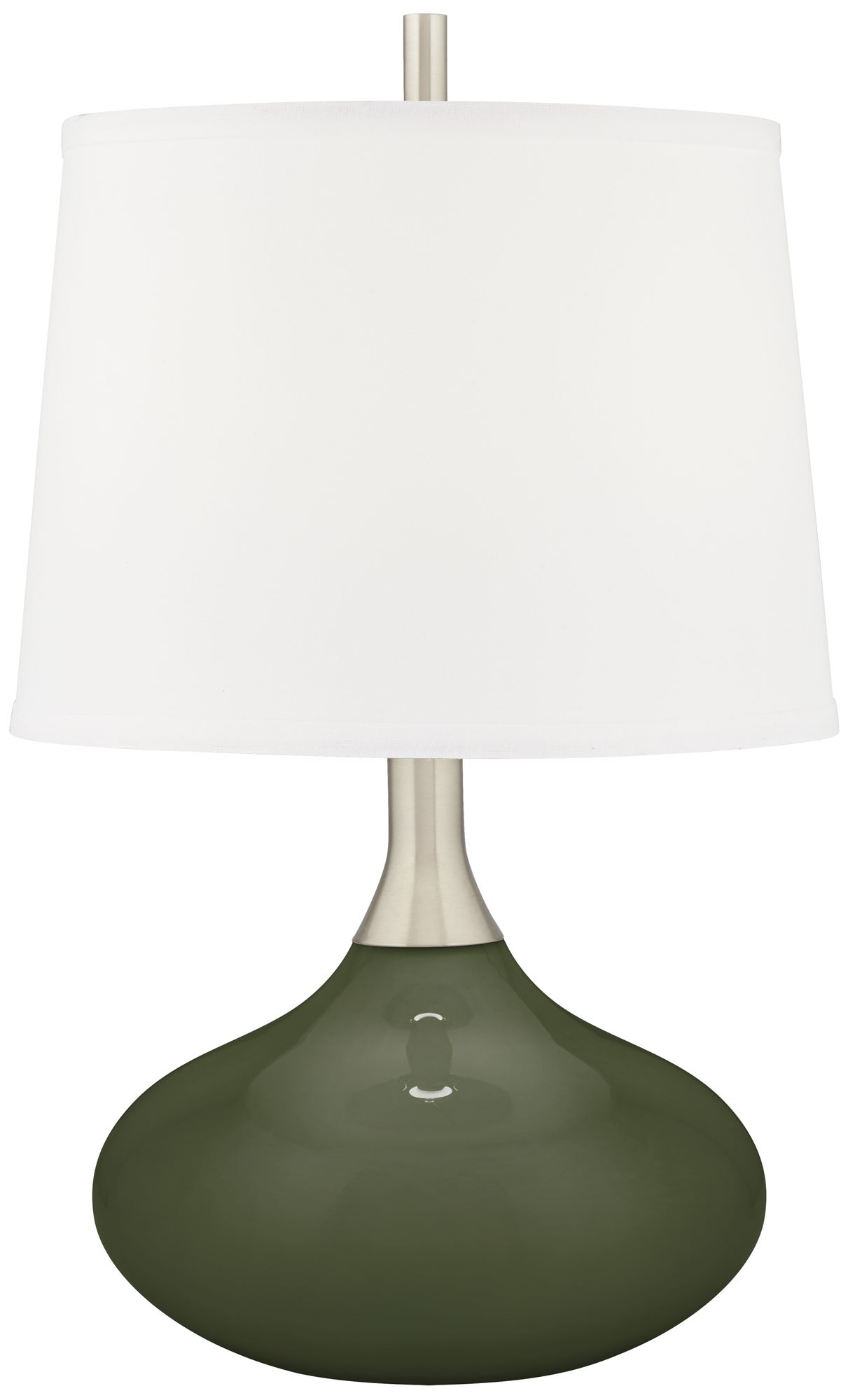 Color Plus Felix 24" Secret Garden Green Table Lamp with USB Dimmer