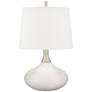 Color Plus Felix 24" Smart White Modern Table Lamp with USB Dimmer