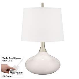 Image1 of Color Plus Felix 24" Smart White Modern Table Lamp with USB Dimmer