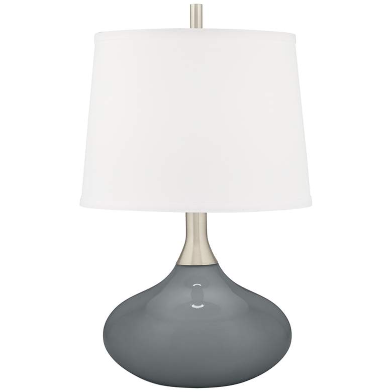 Image 1 Color Plus Felix 24 inch Software Gray Modern Glass Table Lamp