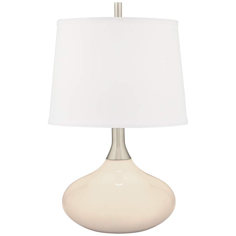 Image 1 Color Plus Felix 24" Steamed Milk White Modern Table Lamp