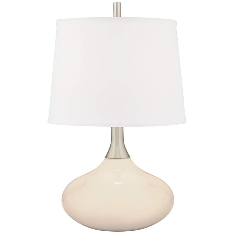 Image 1 Color Plus Felix 24 inch Steamed Milk White Modern Table Lamp