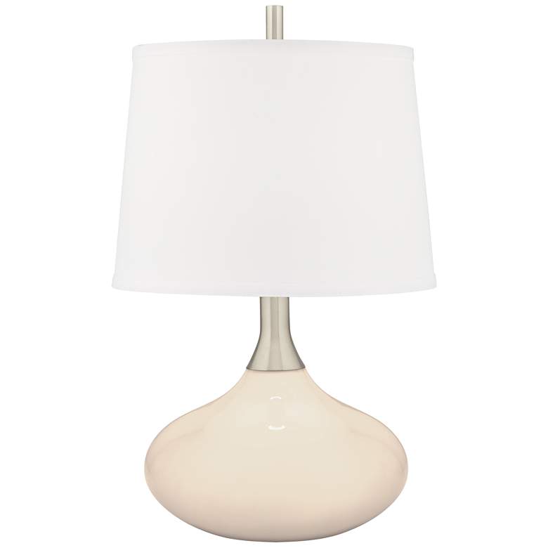 Image 2 Color Plus Felix 24" Steamed Milk White Table Lamp with USB Dimmer