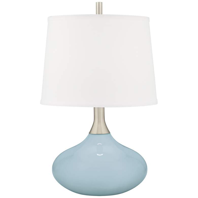 Image 1 Color Plus Felix 24 inch Vast Sky Blue Modern Glass Table Lamp