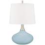 Color Plus Felix 24" Vast Sky Blue Modern Glass Table Lamp