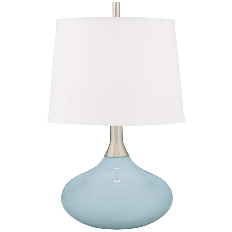 Image 2 Color Plus Felix 24 inch Vast Sky Blue Modern Table Lamp with USB Dimmer