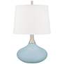 Color Plus Felix 24" Vast Sky Blue Modern Table Lamp with USB Dimmer