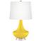 Color Plus Gillan 28" Citrus Yellow Modern Glass Table Lamp