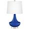 Color Plus Gillan 28" Dazzling Blue Glass Table Lamp with USB Dimmer