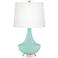 Color Plus Gillan 28" High Modern Cay Blue Glass Table Lamp